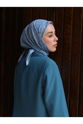 روسری آبی پلی استر Modakaşmir - کد 869934096