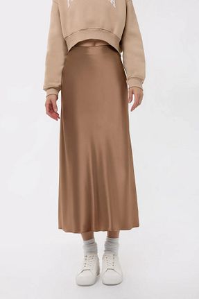 دامن قهوه ای زنانه پارچه Hiccup - کد 869933289