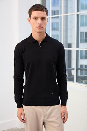 پلیور مشکی مردانه ساده Knitology - کد 869942521