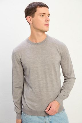 پلیور طوسی مردانه ساده Knitology - کد 869942513