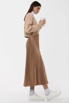 دامن قهوه ای زنانه پارچه Hiccup - کد 869933289