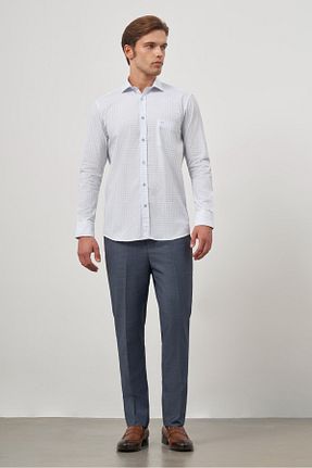 پیراهن سفید مردانه یقه ایتالیایی İmza - کد 863187554