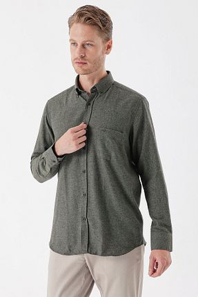 پیراهن خاکی مردانه یقه پیراهنی İmza - کد 775767851
