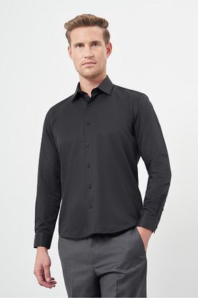 پیراهن مشکی مردانه اسلیم فیت İmza - کد 869950746