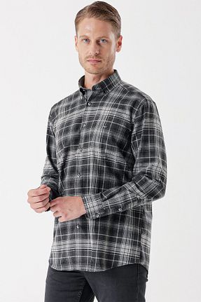 پیراهن مشکی مردانه Fitted İmza - کد 775768090