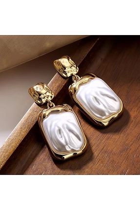 گوشواره جواهر طلائی مروارید ANGELSS JEWELLERY - کد 869960577