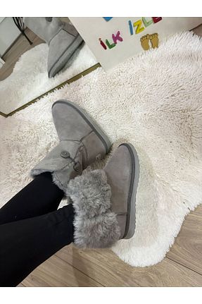 بوت / نیم بوت طوسی بچه گانه پاشنه تخت VOSVOSBABYSTORE - کد 166010725