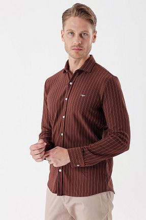 پیراهن نارنجی مردانه اسلیم فیت İmza - کد 776063574