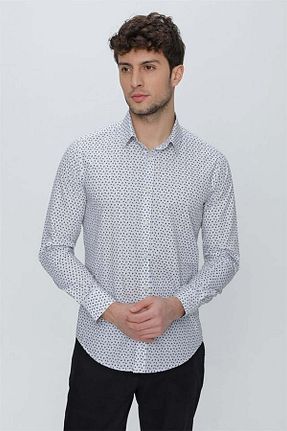 پیراهن طوسی مردانه اسلیم فیت İmza - کد 641151783