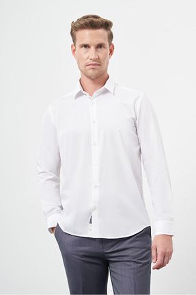 پیراهن سفید مردانه اسلیم فیت İmza - کد 869976001