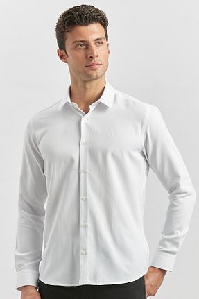پیراهن سفید مردانه اسلیم فیت İmza - کد 841971265