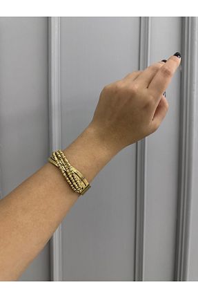 دستبند استیل (فولاد) طلائی زنانه استیل ضد زنگ Seymaccessories - کد 869975015