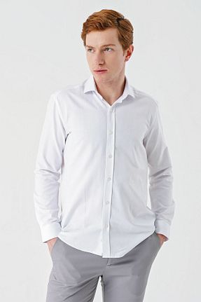 پیراهن سفید مردانه اسلیم فیت İmza - کد 816622919