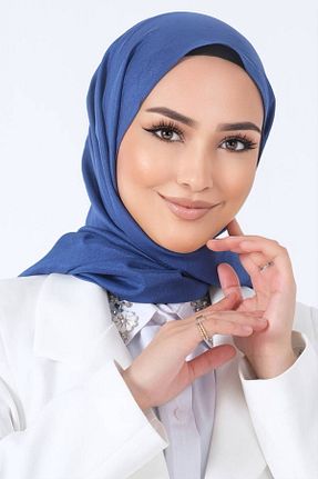شال سرمه ای زنانه پنبه پلی استر haremscarfs - کد 870510395