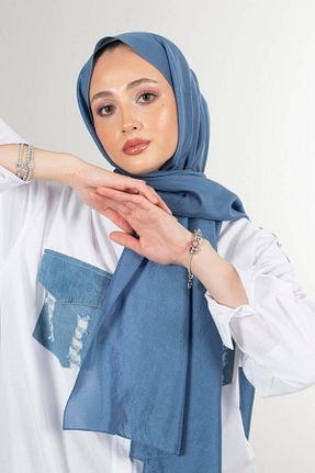 شال سرمه ای زنانه پنبه پلی استر haremscarfs - کد 869988914