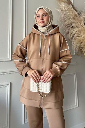 ست بالاتنه و پائین تنه حجاب قهوه ای زنانه رگولار InStyle - کد 870014105