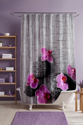 پرده حمام طوسی 1 Evpanya - کد 870270126