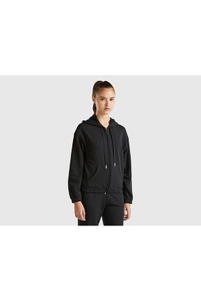 سوئیشرت مشکی زنانه ساده United Colors of Benetton - کد 870025670