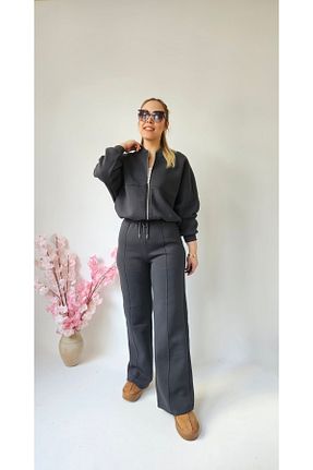 ست بالاتنه و پائین تنه مشکی زنانه بافت MADAME MELEK - کد 795822607