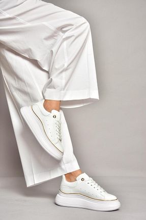 کفش اسنیکر سفید زنانه بند دار Fox Shoes - کد 870026386