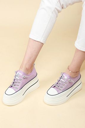کفش اسنیکر بنفش زنانه چرم اصل Birikon - کد 809008150