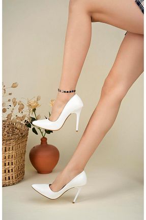 کفش پاشنه بلند کلاسیک سفید زنانه چرم مصنوعی Birikon - کد 740018923