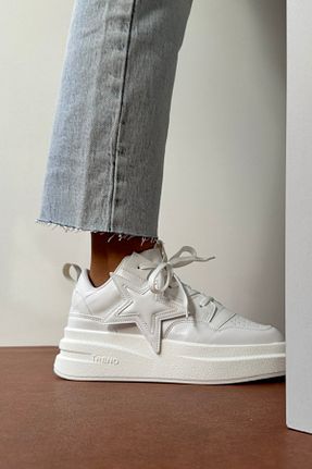 کفش اسنیکر سفید زنانه بند دار Mupa Shoes - کد 792324768