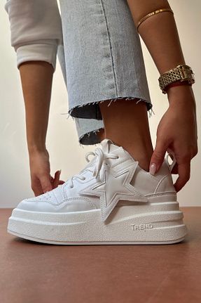 کفش اسنیکر سفید زنانه بند دار Mupa Shoes - کد 792324768