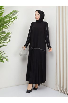 ست بالاتنه و پائین تنه حجاب مشکی زنانه رگولار modamira - کد 801887492