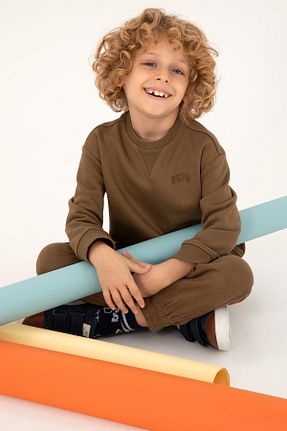 سوئیشرت خاکی بچه گانه ساده U.S. Polo Assn. - کد 865442397