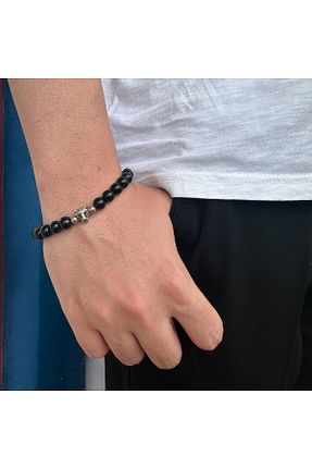 دستبند جواهر مشکی مردانه سنگ طبیعی Bonicce - کد 870830926