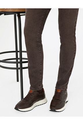 کفش اسنیکر قهوه ای مردانه بند دار Pierre Cardin - کد 858458553