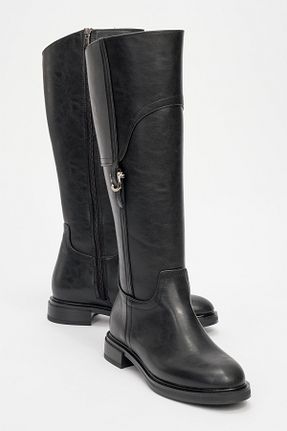 چکمه مشکی زنانه چرم مصنوعی luvishoes - کد 870067354