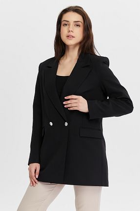 کت بلیزر مشکی زنانه مخلوط پلی استر Bolivente - کد 819532234