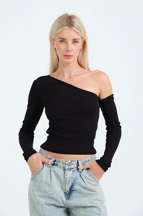 بلوز مشکی زنانه ساده PUNKY CAT - کد 870063710