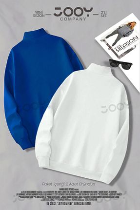 سوئیشرت آبی زنانه ساده Jooy Company - کد 870071508