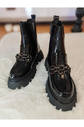 بوت / نیم بوت مشکی زنانه چرم خالص Butik - کد 869646838