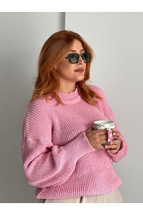 پلیور صورتی زنانه اورسایز 40 Adım - کد 870090884