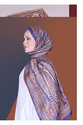 شال آبی زنانه پنبه ای locella - کد 870086044