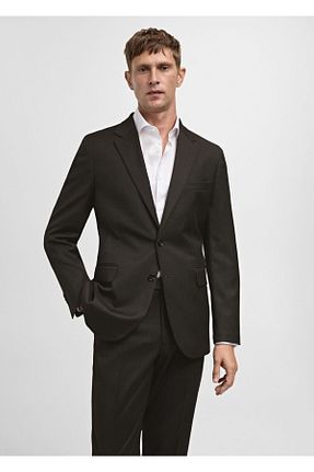 کت قهوه ای مردانه اسلیم فیت MANGO Man - کد 883579541