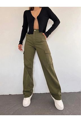 شلوار جین خاکی زنانه پاچه گشاد TRENDNATUREL - کد 768010342