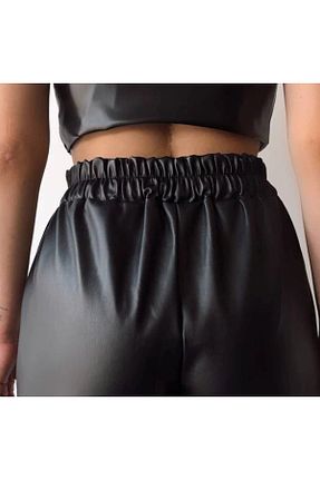 شلوارک و برمودا مشکی زنانه چرم مصنوعی Haan - کد 870122515