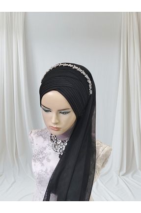 شال مشکی زنانه پنبه پلی استر NurAy - کد 870125487