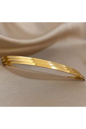 دستبند استیل (فولاد) طلائی زنانه استیل ضد زنگ Seymaccessories - کد 870131777