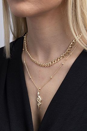 گردنبند استیل ( فولاد ) طلائی زنانه استیل (فولاد) NKIE JEWELS - کد 888946156