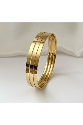 دستبند استیل (فولاد) طلائی زنانه استیل ضد زنگ Seymaccessories - کد 870130328