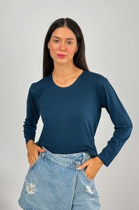 بادی آبی زنانه یقه دوچرخه Betimoda - کد 63960107