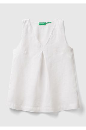 بلوز سفید زنانه ساده United Colors of Benetton - کد 870173301