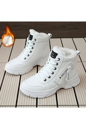 بوت برفی سفید زنانه چرم مصنوعی Yasee - کد 870185353