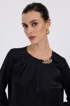 بلوز مشکی زنانه ساده Ekol - کد 870193437